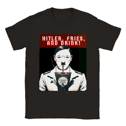 HITLER, FRIES, AND DRINK! - Heavyweight Unisex Crewneck T-shirt - Classic Unisex Crewneck T-shirt