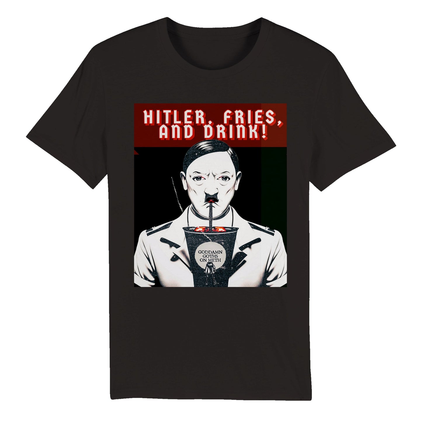 HITLER, FRIES, AND DRINK! - Heavyweight Unisex Crewneck T-shirt - Organic Unisex Crewneck T-shirt